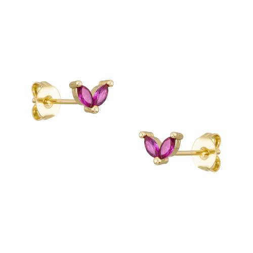 Joelle Gold and Ruby Earring