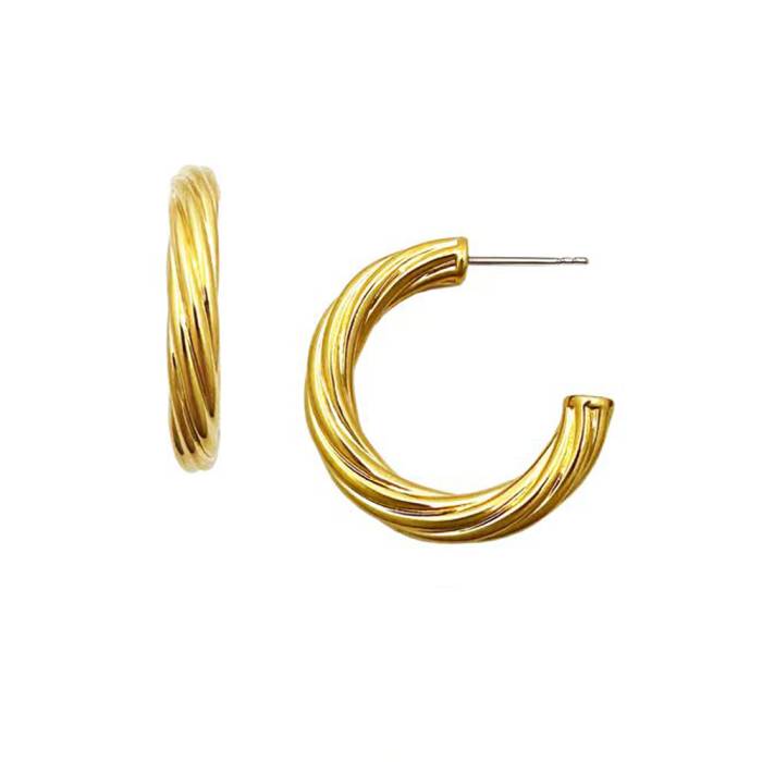 Bria Gold Twisted Hoops