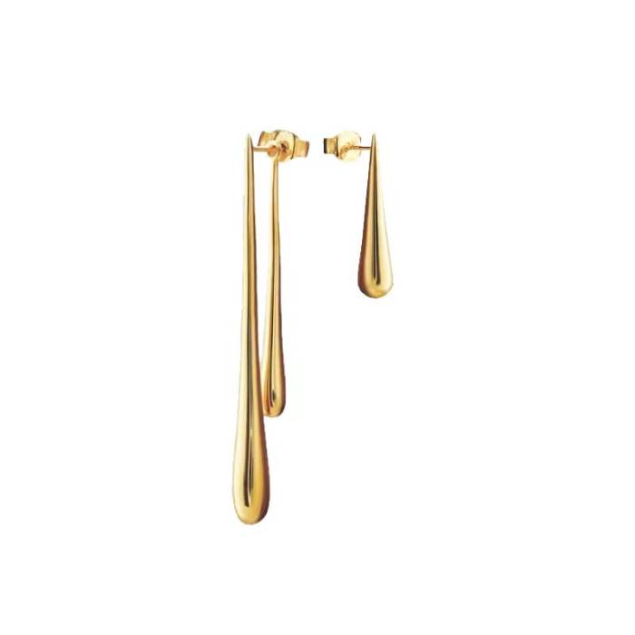 Nicola Long Drop Gold Earrings