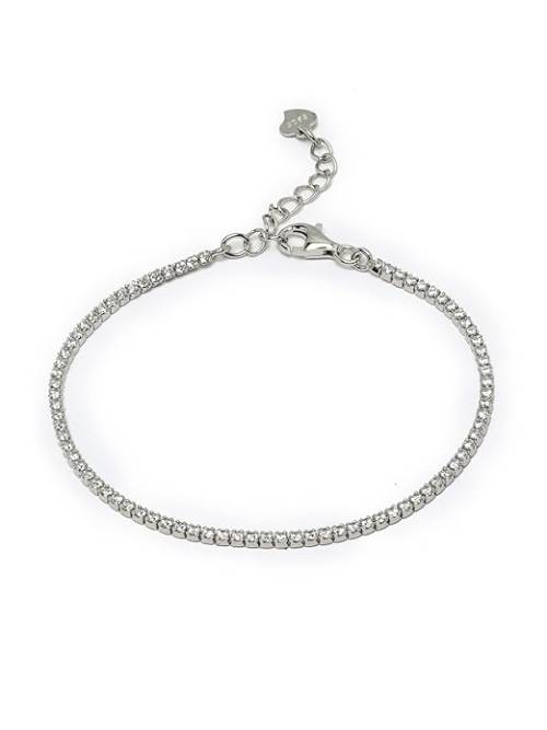 Pulsera Tennis Plata Circonita Blanca