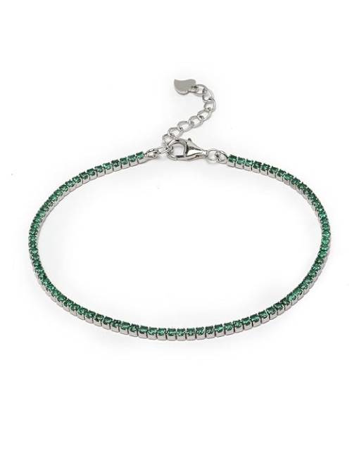 Pulsera Tennis Plata Circonitas Esmeralda