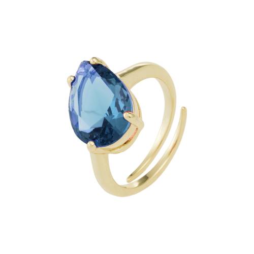 Anillo Cristal Azul Marino Idalia